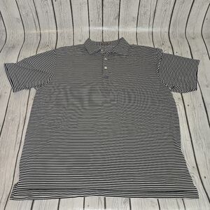 Peter Millar Summer Comfort Men’s Medium Blue Striped Polo Golf Performance XL